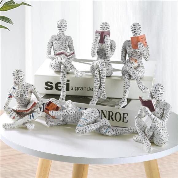 Home Decor Pulp Reading Women Thinker Statue Aesthetic Sculpture Room - Picture 2 of 7